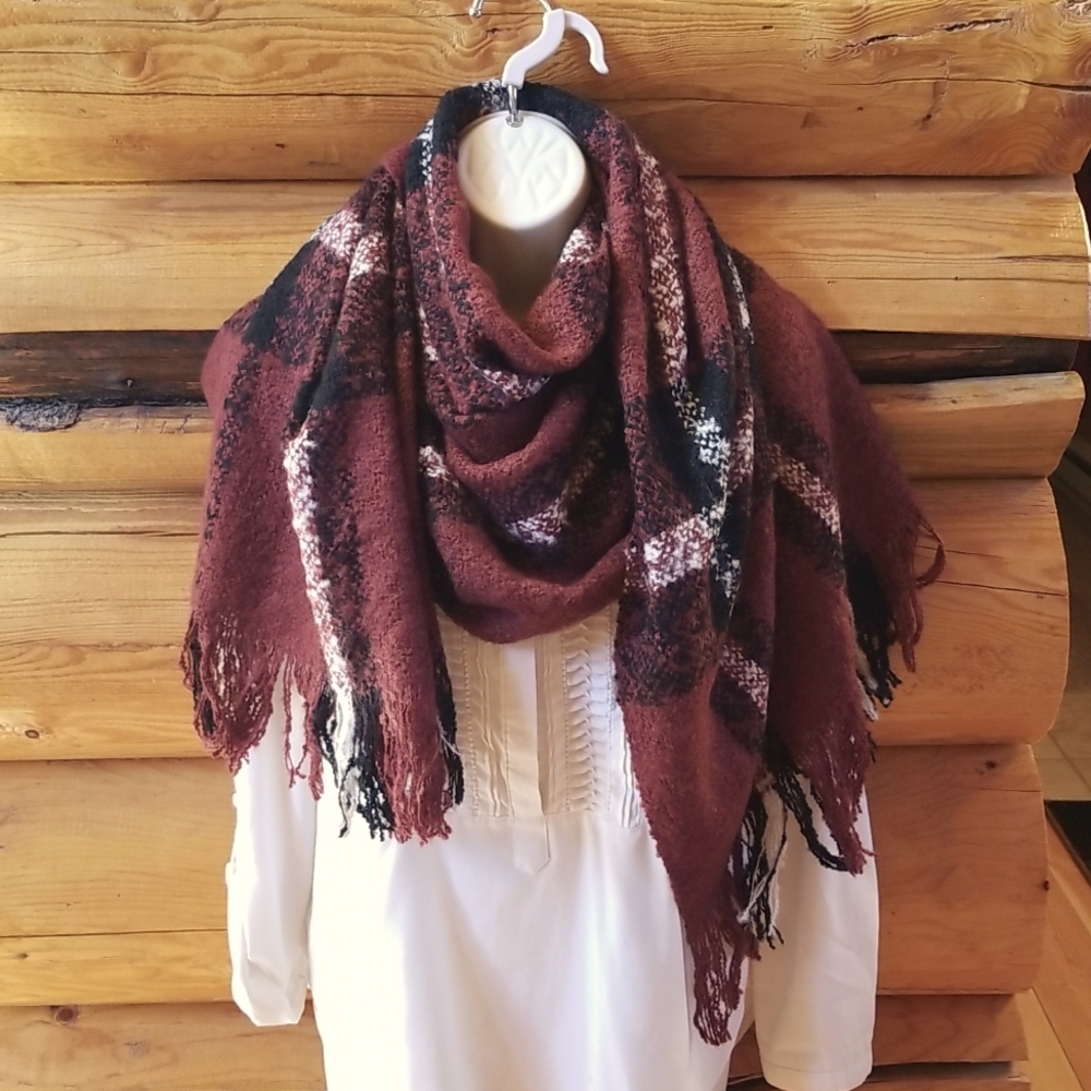 Octavia Ester Plaid Oblong Scarf